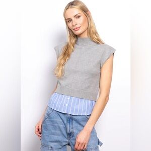 NWOT Central Park West Sutton Shirt Tail Turtleneck Sweater